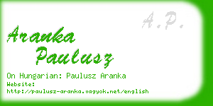 aranka paulusz business card